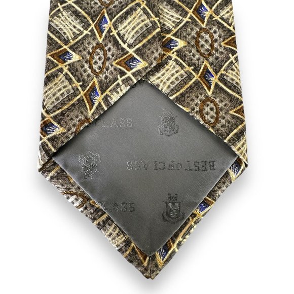 Robert Talbott BOC Men's Tie Size 4 x 58.5 Brown Gold Blue 100% Silk Jacobson's - Picture 6 of 11